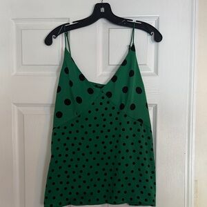 Banana Republic Green Camisole with Black Dots